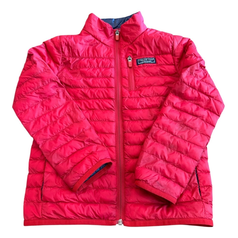 Vineyard Vines Kids L Red‎ PrimaLoft Puffer Jacket Lightweight Full Zip